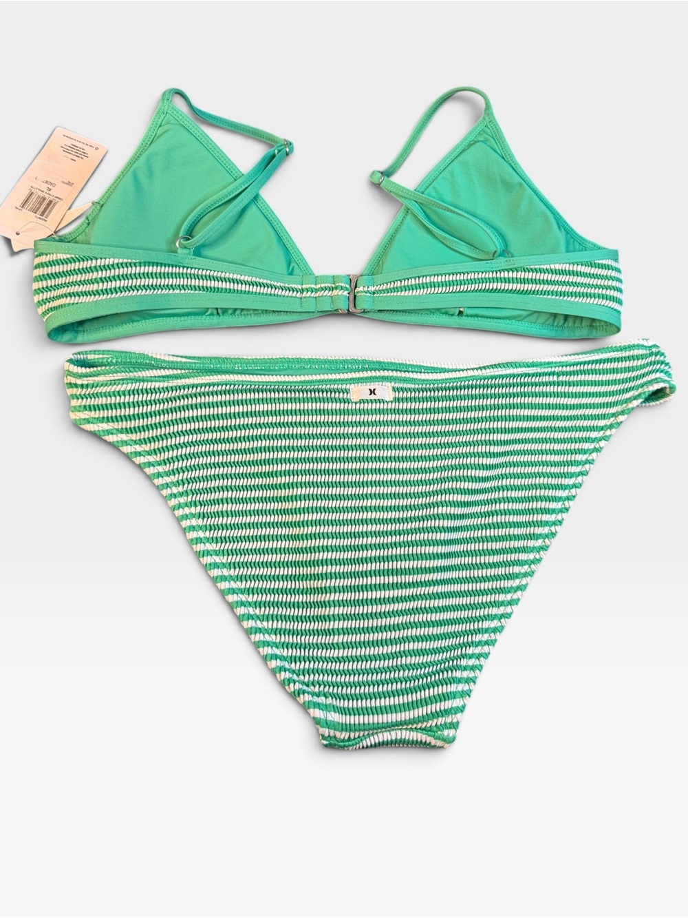 Hurley Mint Green Striped Triangle Bikini - Picture 3 of 6